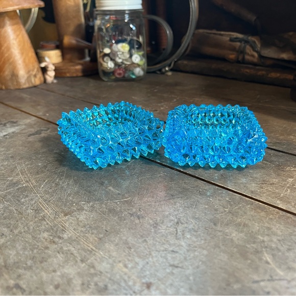 SET OF 2 ICE BLUE HOBNAIL VOTIVE TEA LIGHT CANDLE HOLDERS ? FENTON - Picture 12 of 14